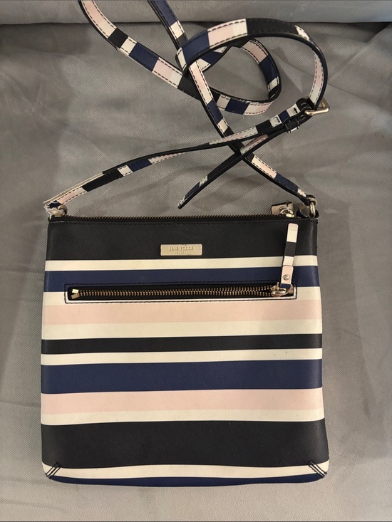 kate spade Handbags - kate spade Navy, Pink & White Striped Crossbody